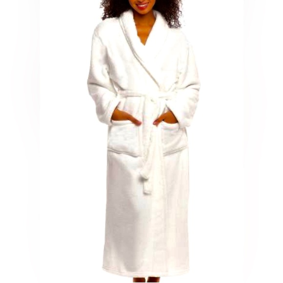 Women's Fleece Winter Robe, Long Soft Plush Bathrobe by Alexander Del Rossa S/M - Picture 2 of 9